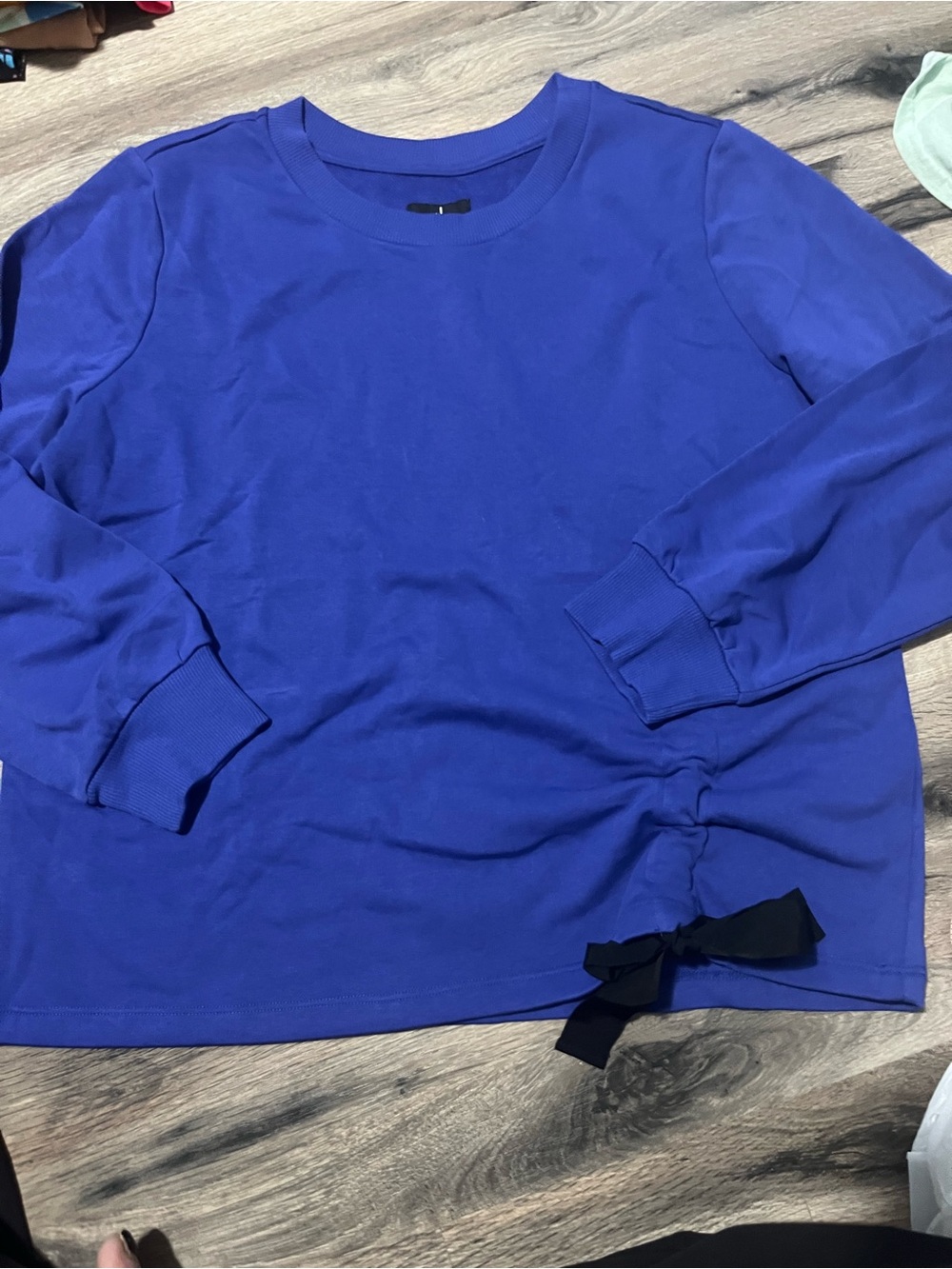 Jason Wu Royal Blue Long-Sleeve Sweatshirt with Side Bow L (24 Ptp)